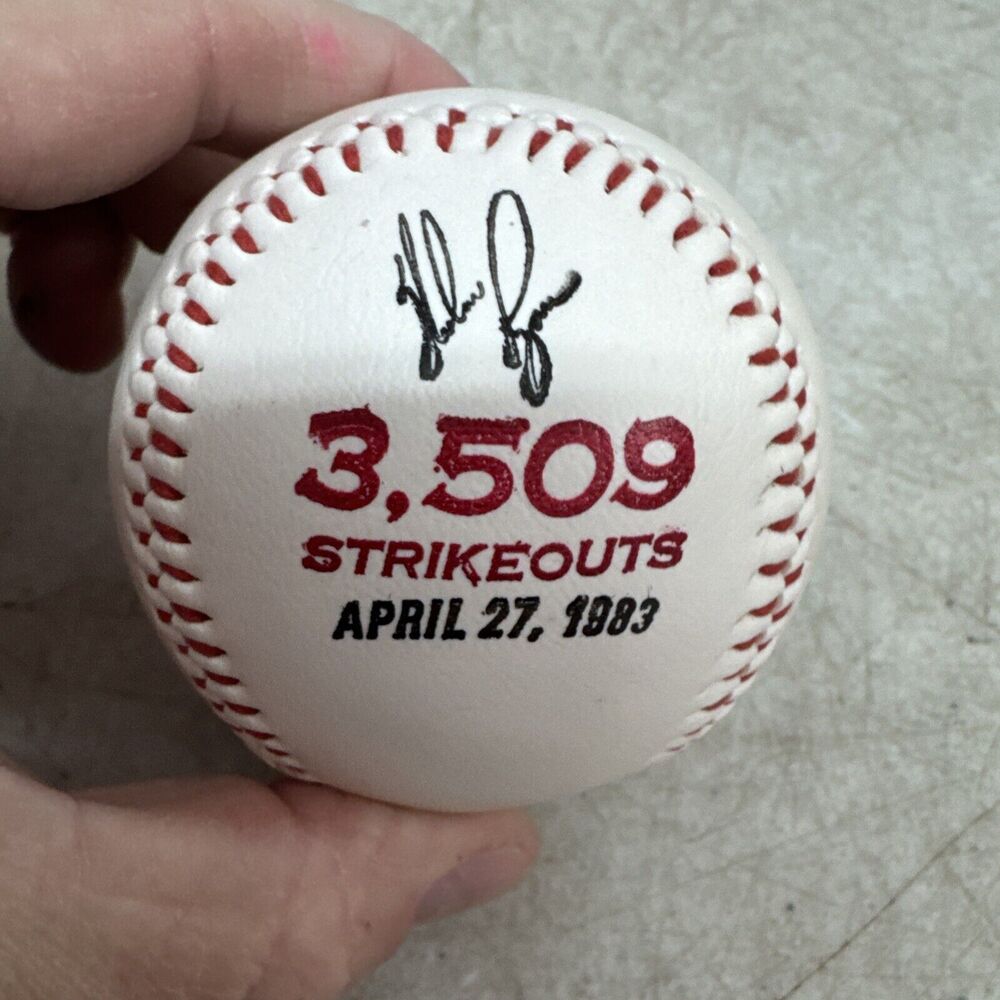 Nolan Ryan Walter Johnson 3,508 Strikeout Ball Gulf 1983 Vintage Baseball